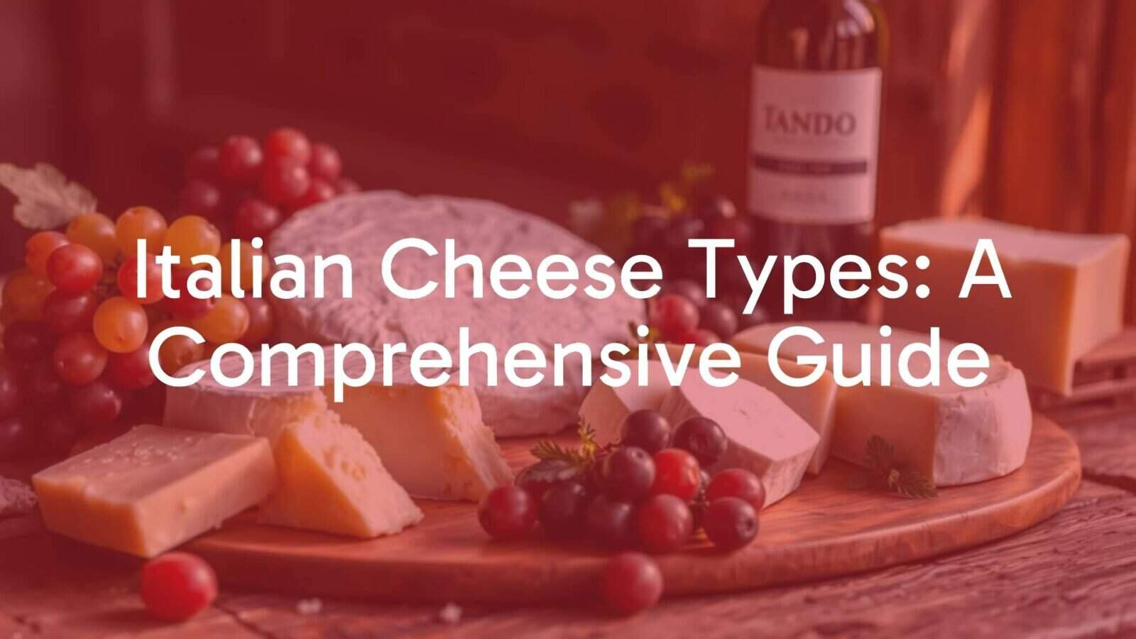 Assortment of Italian cheeses on a rustic wooden table, including Parmigiano Reggiano, Burrata, and Pecorino Romano, with grapes and wine, warm sunlight, realistic.