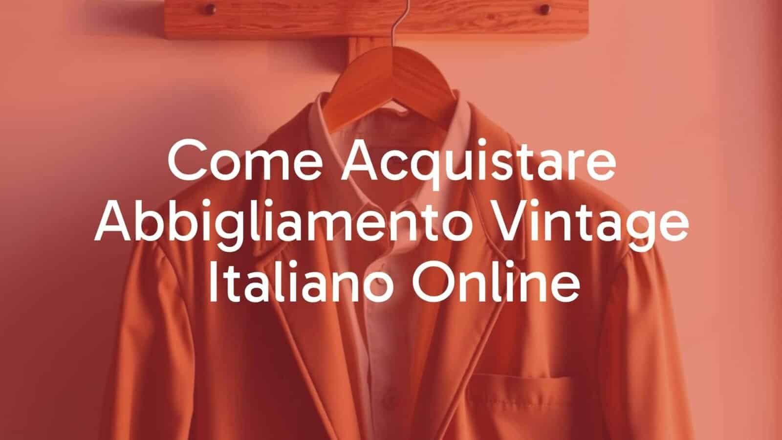 Stylish Italian vintage clothing displayed elegantly on a wooden hanger, soft warm lighting, realistic.