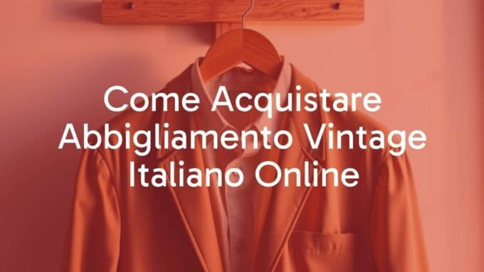 Stylish Italian vintage clothing displayed elegantly on a wooden hanger, soft warm lighting, realistic.