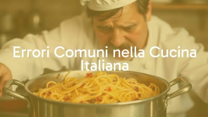 Overcooked pasta in a pot, mushy texture, sad Italian chef shaking head, realistic.