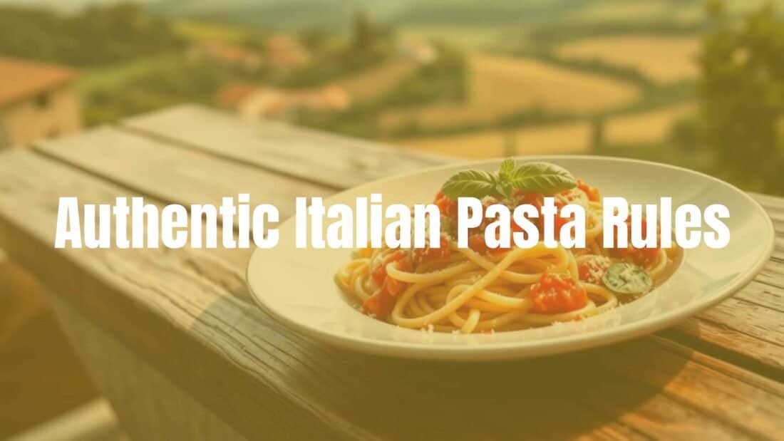 A rustic wooden table with a plate of perfectly cooked al dente pasta topped with rich tomato sauce, fresh basil leaves, and grated parmesan, Italian countryside in the background, warm and inviting lighting, realistic.