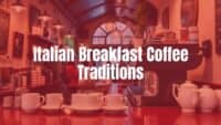 Italian café in the morning, bar counter with espresso cups, steaming coffee machine, lively atmosphere, realistic.