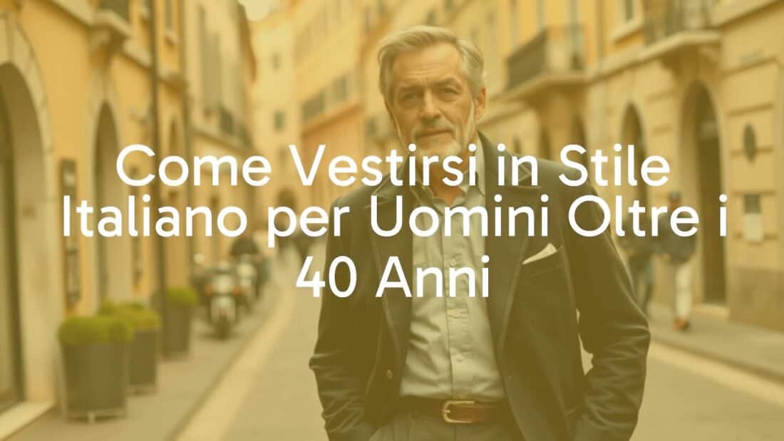 A confident Italian man over 40, dressed in elegant tailored clothing, standing on a stylish street in Italy, relaxed yet sophisticated, timeless fashion, realistic.