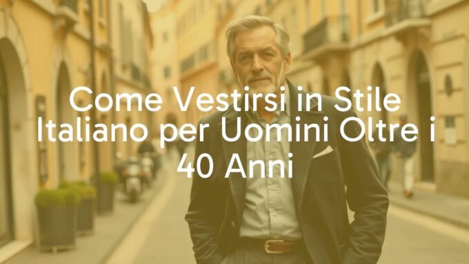 A confident Italian man over 40, dressed in elegant tailored clothing, standing on a stylish street in Italy, relaxed yet sophisticated, timeless fashion, realistic.