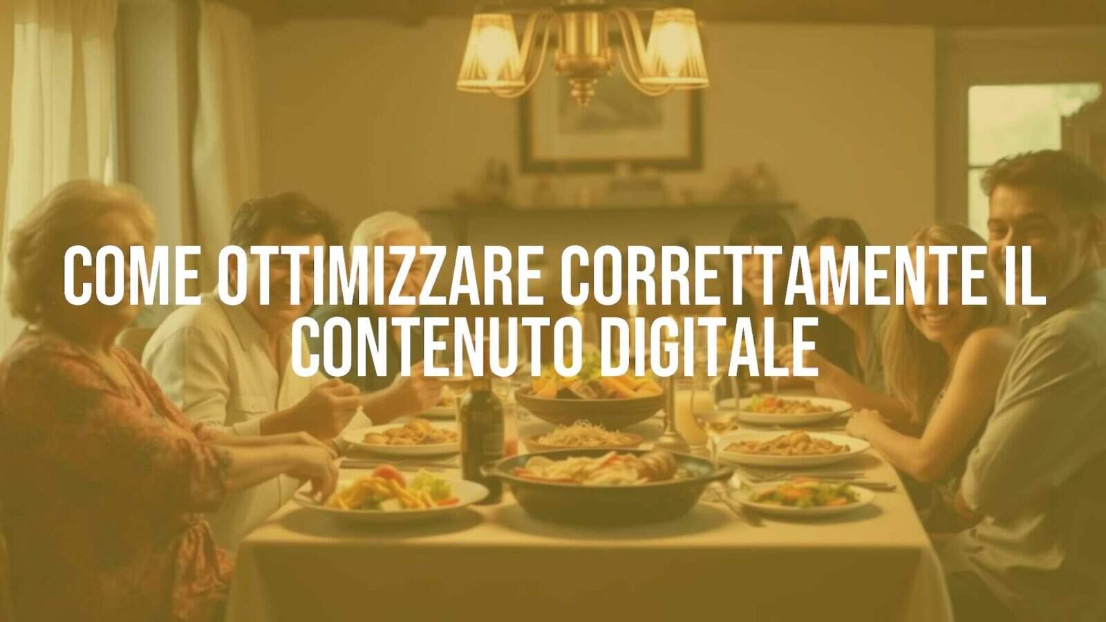 Italian family gathering around a dining table for Sunday dinner, homecooked food, warm lighting, joyful atmosphere, realistic.