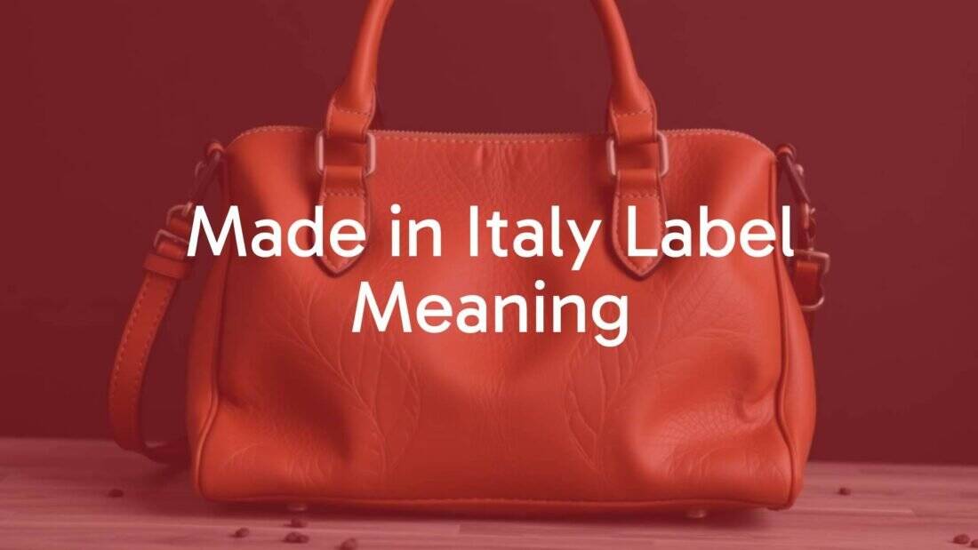 Elegant Italian leather handbag with 'Made in Italy' label, high-quality craftsmanship, luxurious materials, stylish design, realistic.