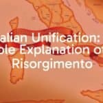 Map of Italy with historical flags merging into one, 1800s style, dramatic lighting, illustrative.